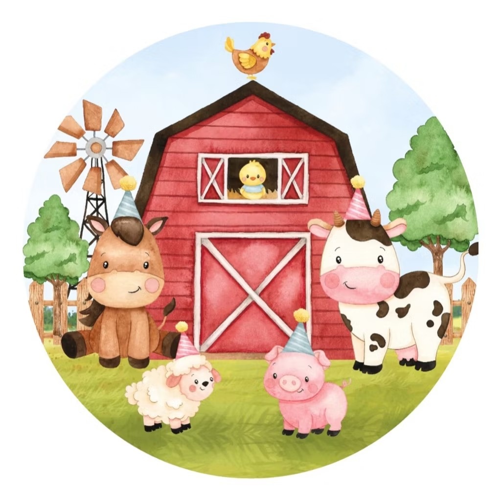 Fazendinha - Capa Mini Painel 50Cm - Cuca Maluca Festas