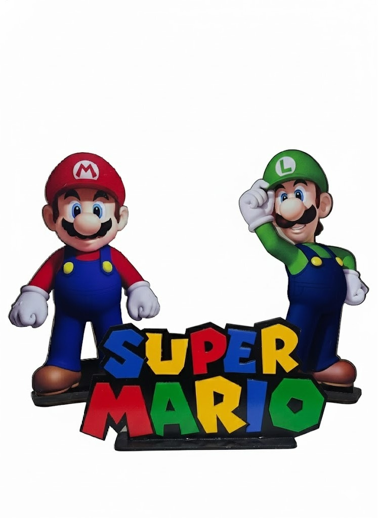 Mario Bros - Kit 3 Displays de Mesa  - Cuca Maluca Festas
