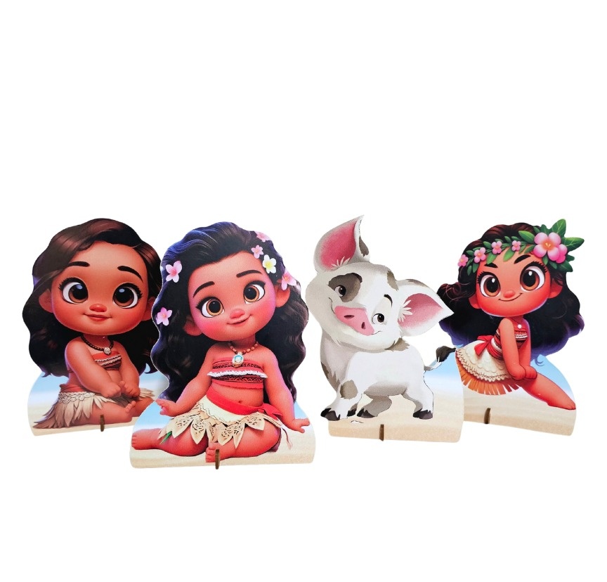 Moana - Kit 4 Displays de Mesa - Cuca Maluca Festas