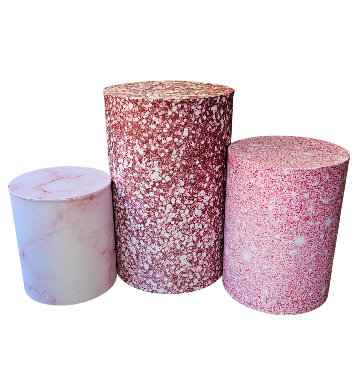 Kit Capas Cilindros - Glitter Rosa - Cuca Maluca Festas