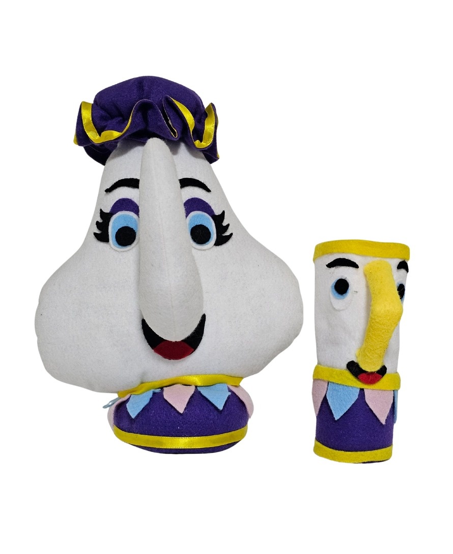 A Bela E A Fera (Bule E Xícara) - Feltro  - Cuca Maluca Festas