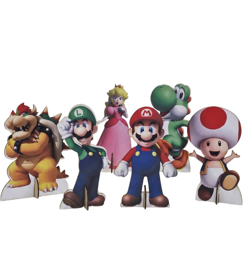 Mario Bros - Kit 6 Displays de Mesa - Cuca Maluca Festas