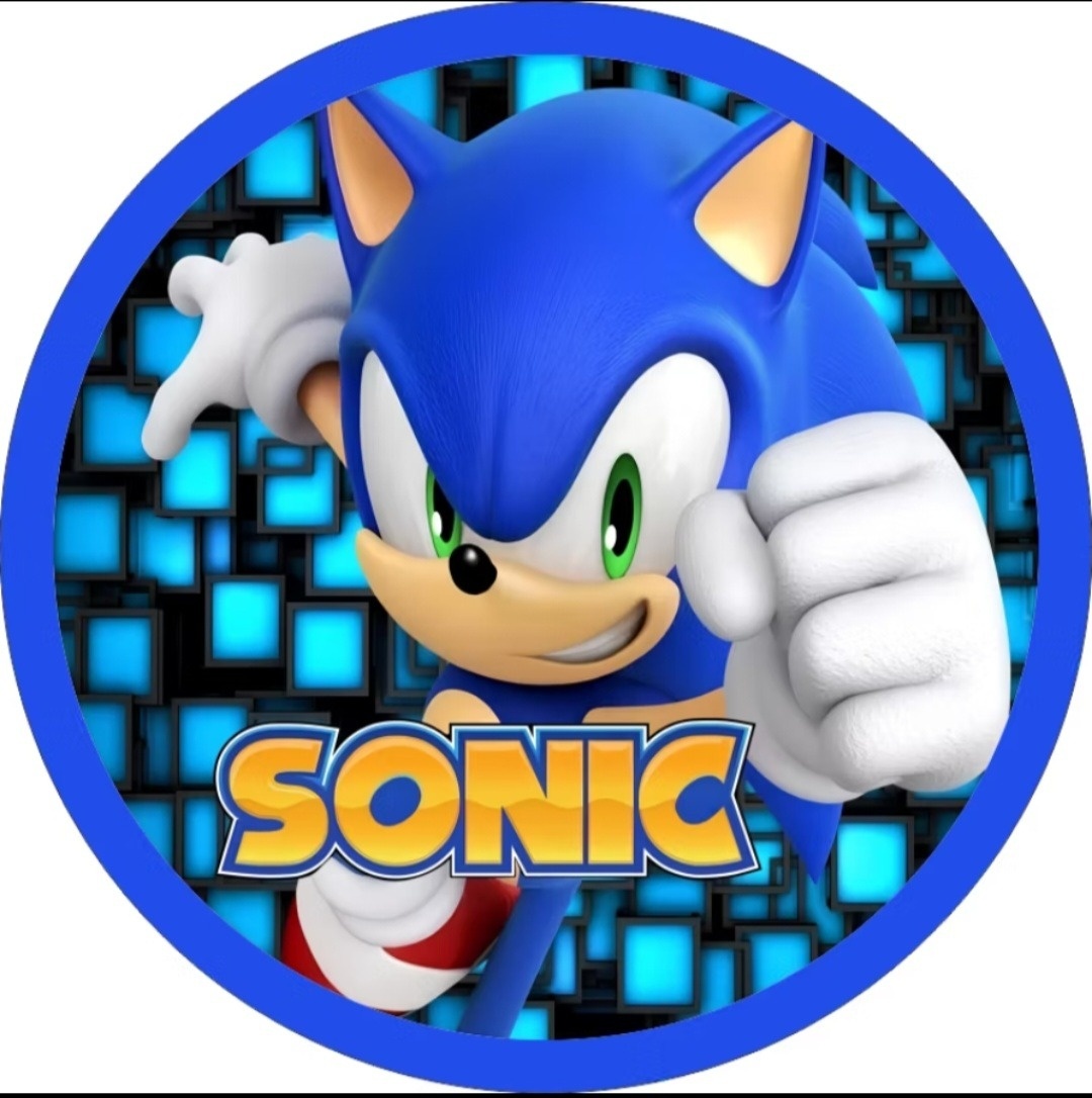 Sonic - Capa Mini Painel 50Cm - Cuca Maluca Festas