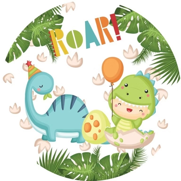 Dino Baby - Capa Mini Painel 50Cm - Cuca Maluca Festas