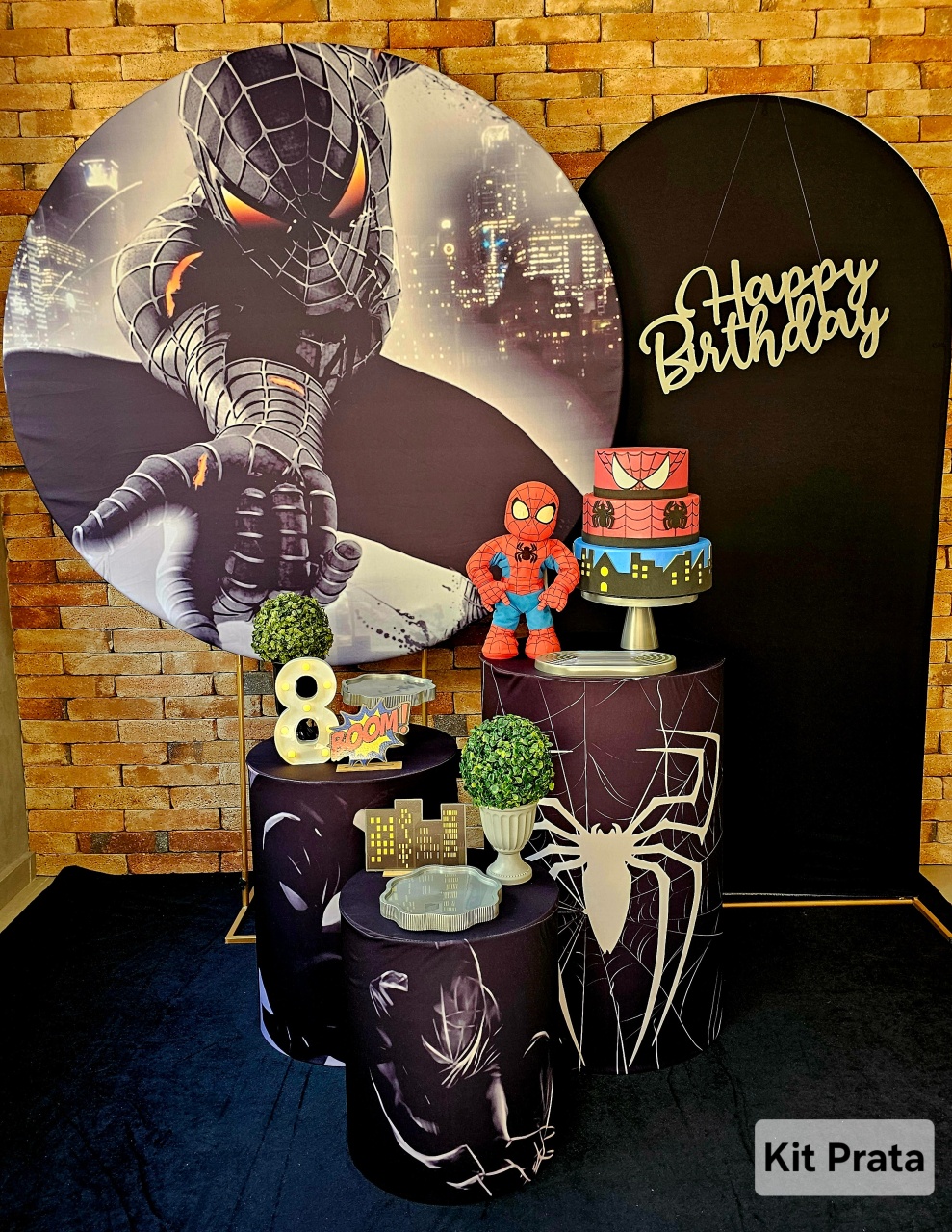 Homem Aranha Preto - Kit Prata - Cuca Maluca Festas