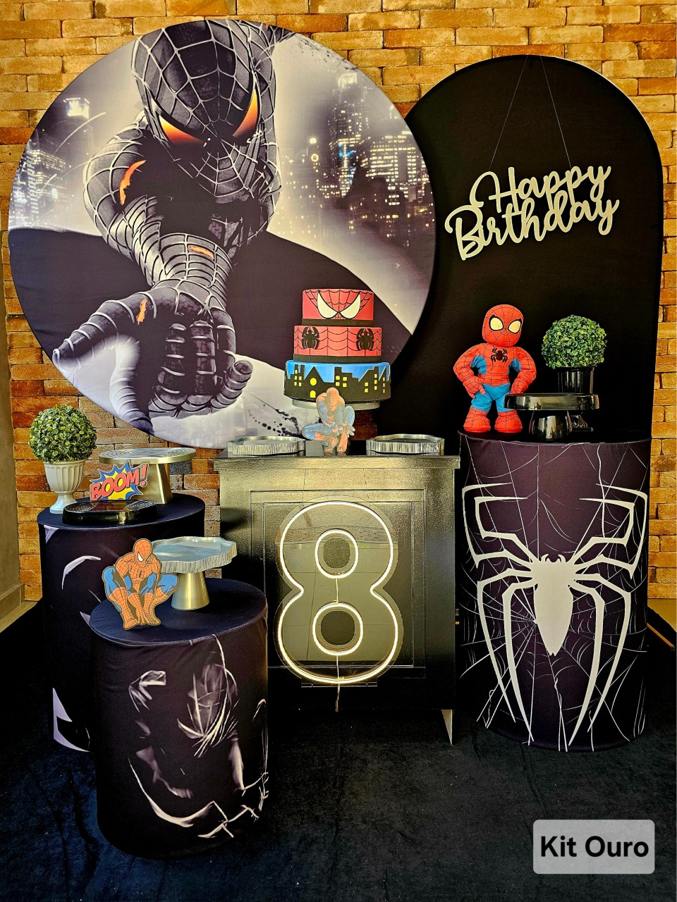 Homem Aranha Preto - Kit Ouro - Cuca Maluca Festas