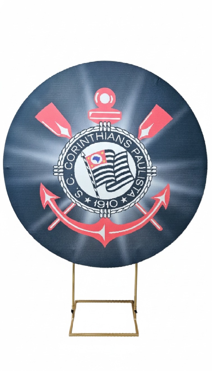 Corinthians - Capa Painel Redondo - Cuca Maluca Festas