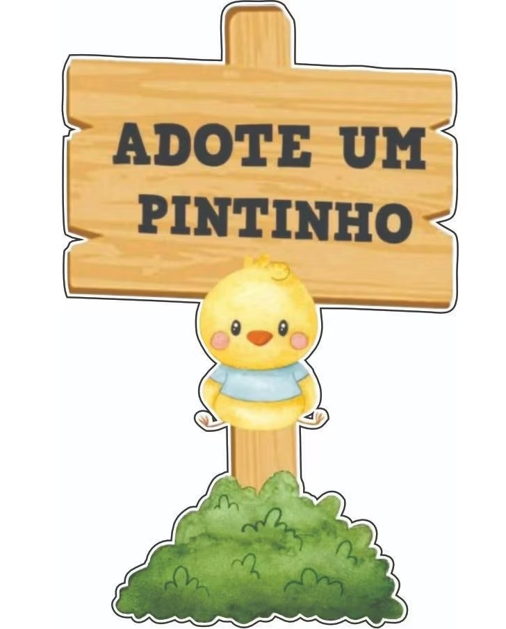 Fazendinha (Adote Um Pintinho) - Display de Mesa - Cuca Maluca Festas