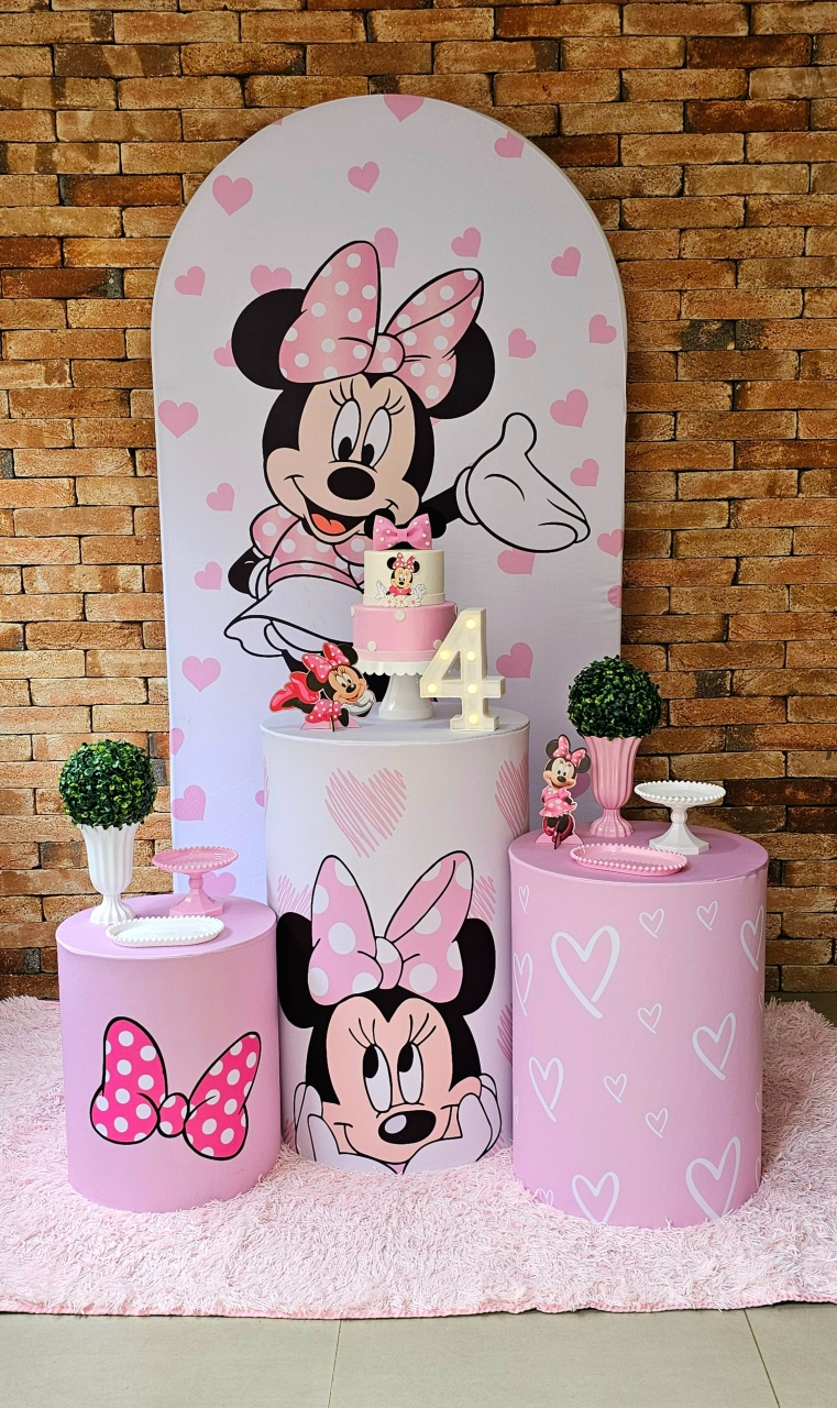 Minnie Rosa - Kit 1 Bronze - Cuca Maluca Festas