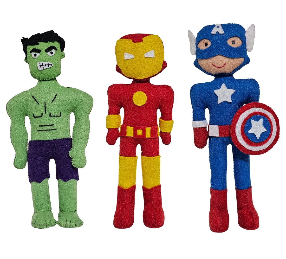 Vingadores - Kit 3 Bonecos de Feltro - Cuca Maluca Festas