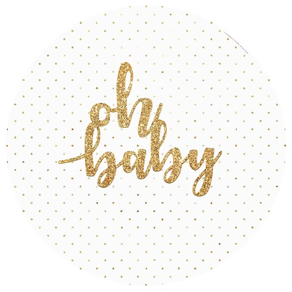 Oh Baby Chá de Bebê - Capa Painel Redondo  - Cuca Maluca Festas