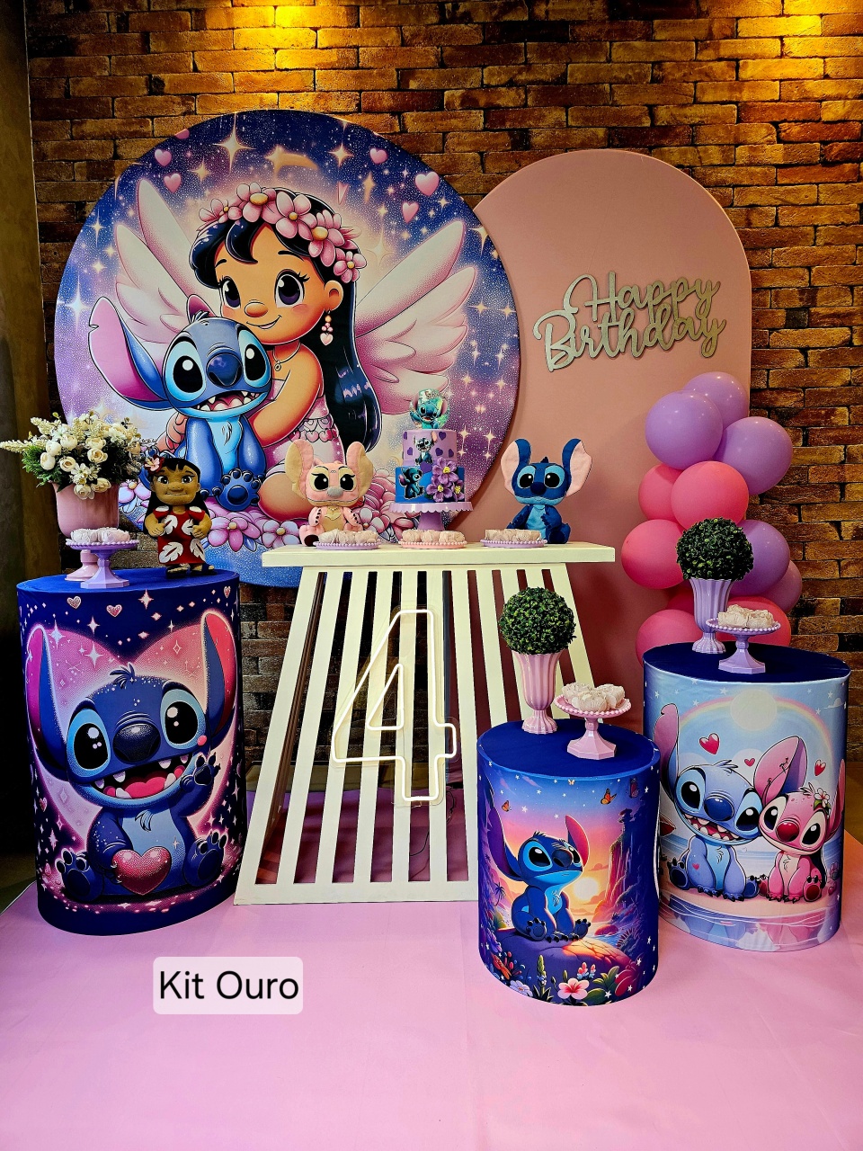 Stitch - Kit Ouro - Cuca Maluca Festas