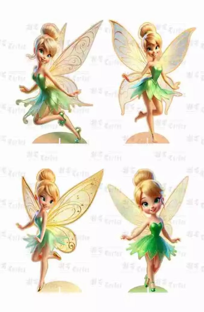 Tinker Bell - Kit 4 Displays de Mesa - Cuca Maluca Festas