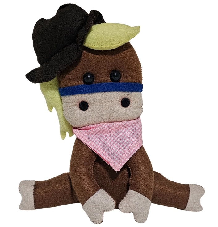 Fazendinha (Cavalo Lenço Rosa P) - Feltro  - Cuca Maluca Festas