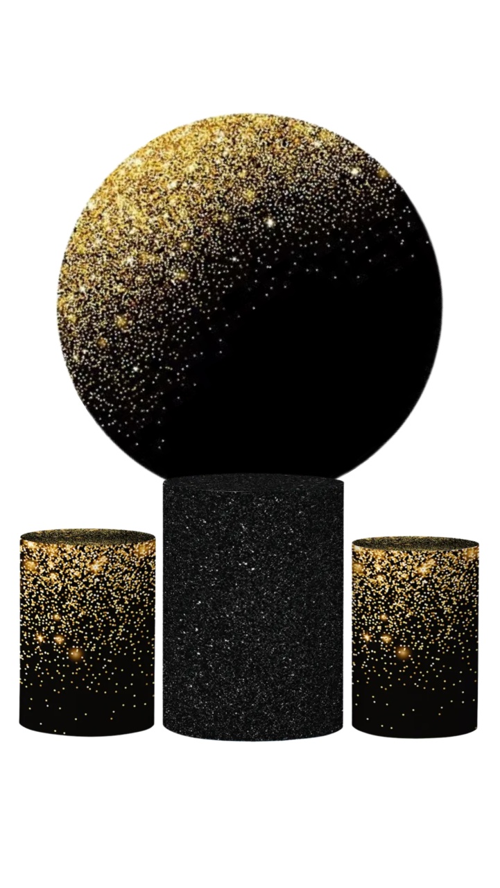 Adulto Preto E Dourado - Kit de Capas - Cuca Maluca Festas