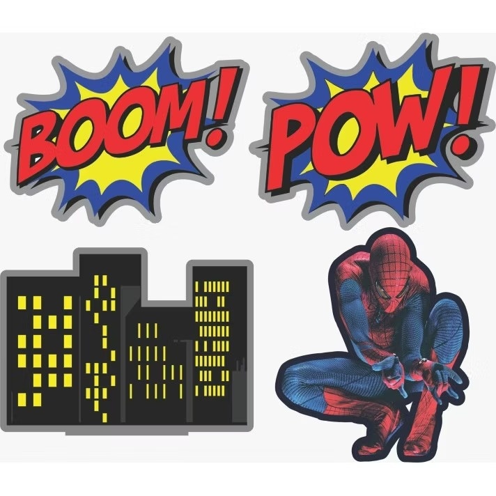 Vingadores (Homem Aranha) - Kit 6 Displays de Mesa  - Cuca Maluca Festas