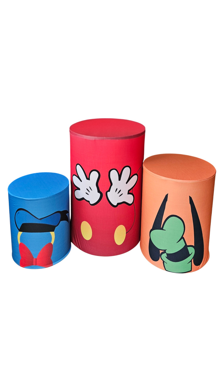 Kit Capas Cilindros - Mickey Pato Donald Pateta - Cuca Maluca Festas