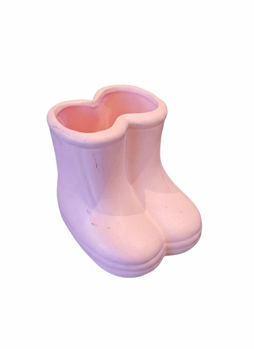 Vaso/Piruliteira Botinha Rosa (Fazendinha)  - Cuca Maluca Festas