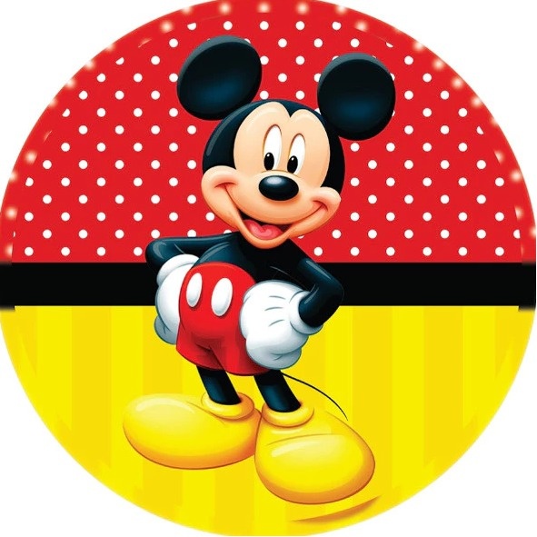 Mickey - Capa Painel Redondo - Cuca Maluca Festas