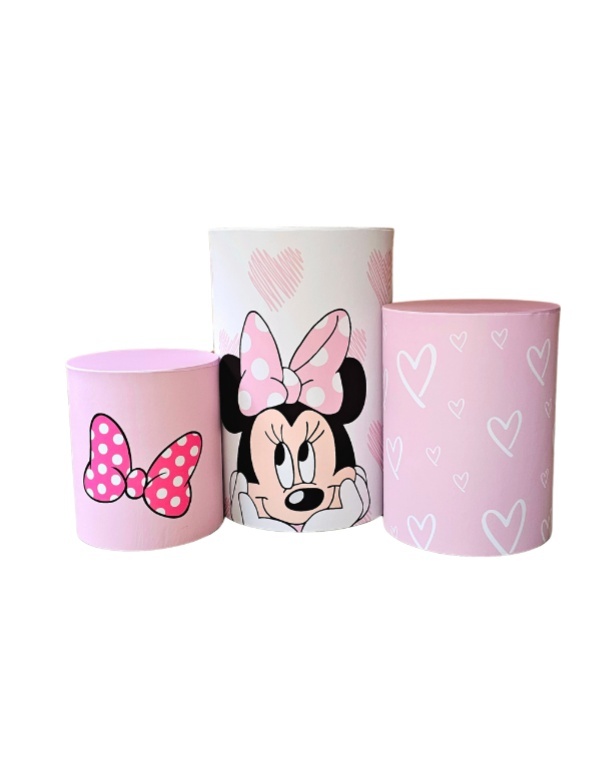 Minnie Rosa - Kit Capas Cilindros - Cuca Maluca Festas
