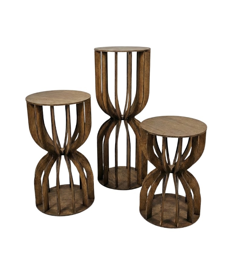 Trio de Mesas Ampulheta - Cuca Maluca Festas