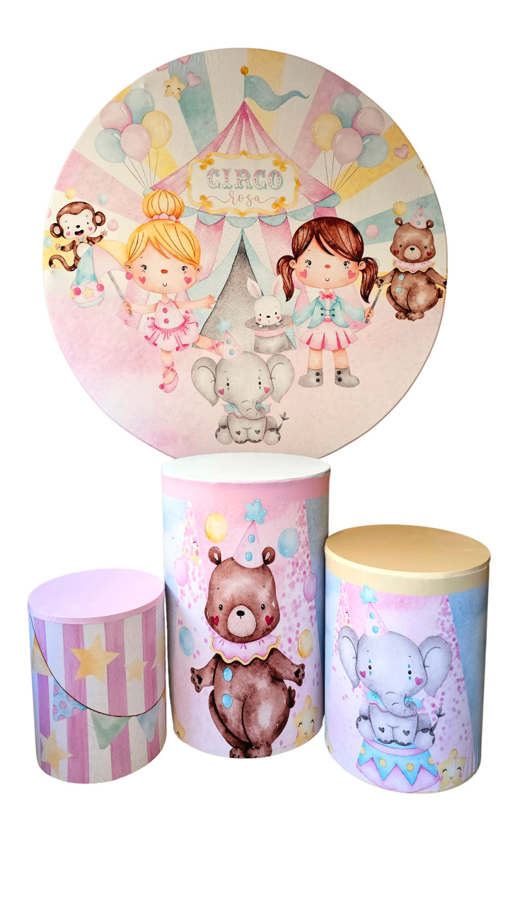 Circo Rosa - Kit de Capas - Cuca Maluca Festas