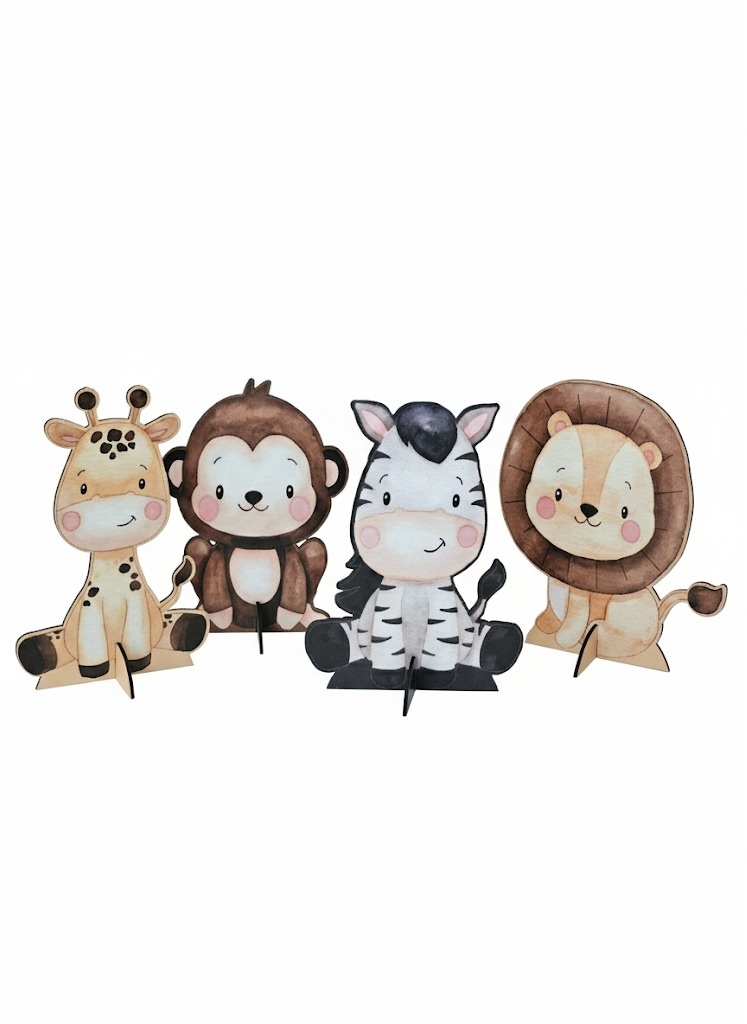 Safari - Kit 4 Displays de Mesa  - Cuca Maluca Festas