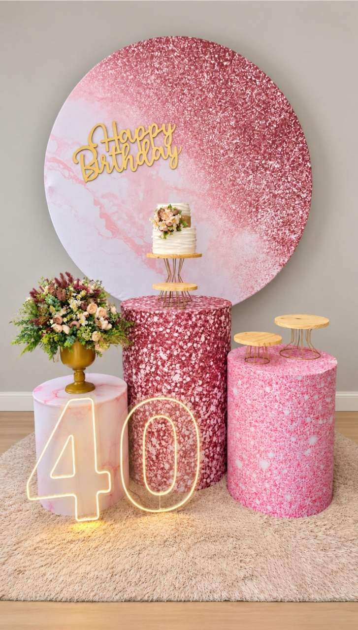 Kit Adulto Glitter Rosa - Cuca Maluca Festas