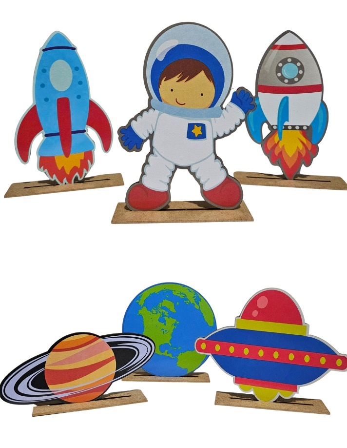 Astronauta - Kit 6 Displays de Mesa  - Cuca Maluca Festas