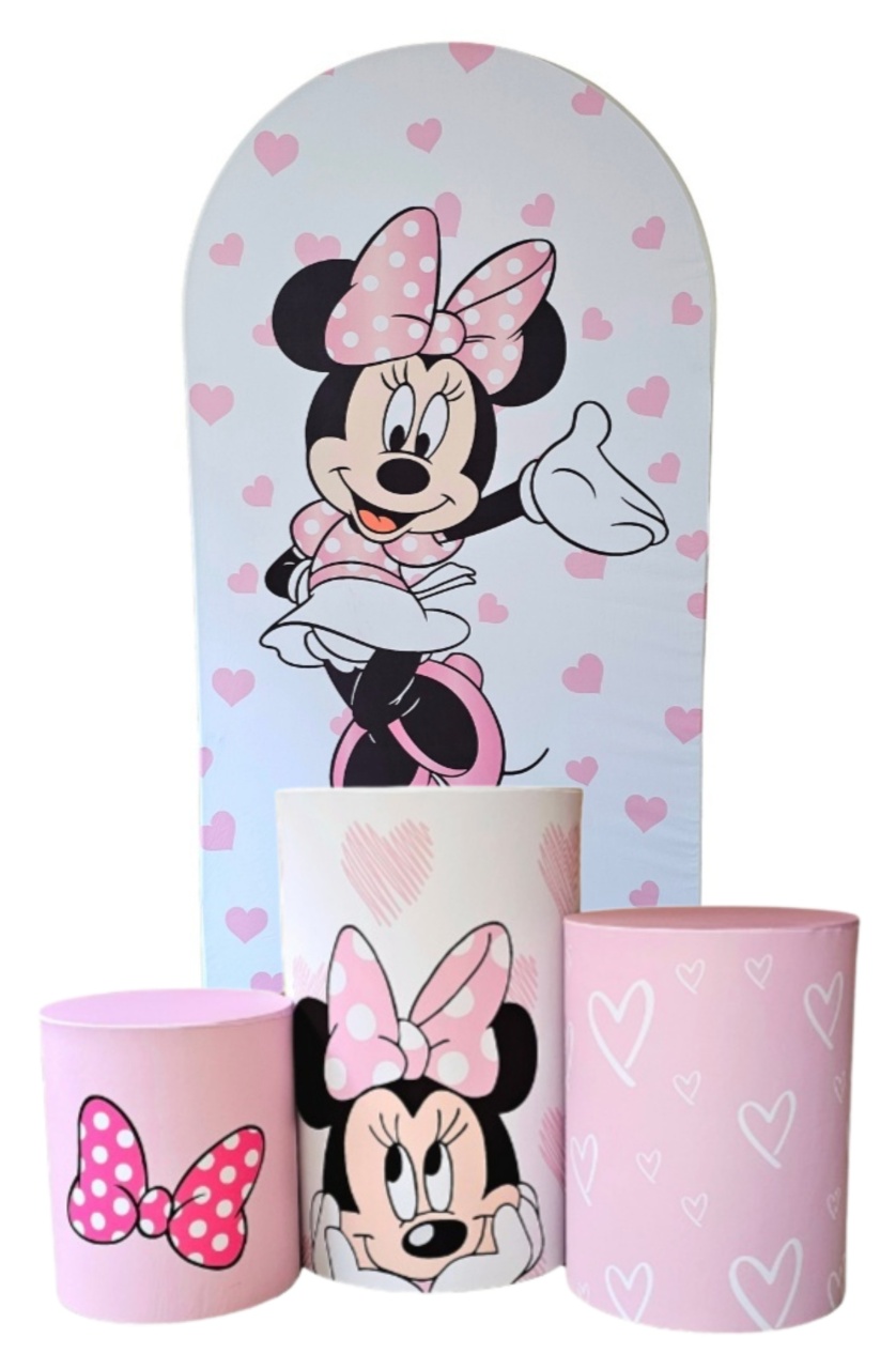 Minnie Rosa - Kit de Capas - Cuca Maluca Festas