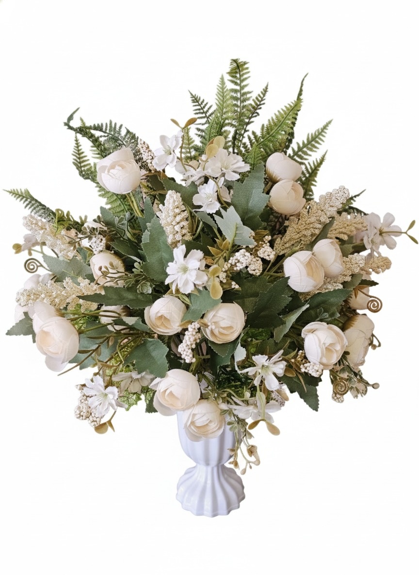 Arranjo Flores Brancas - Cuca Maluca Festas