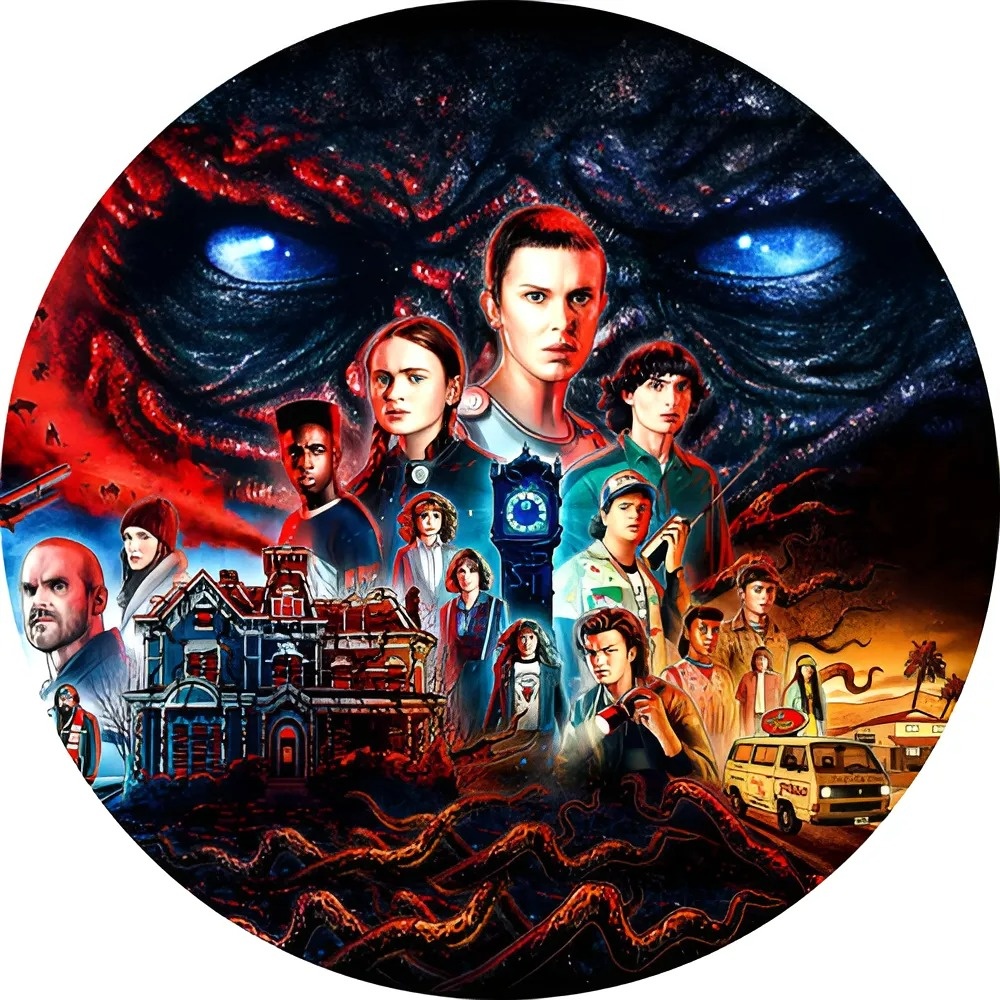 Stranger Things - Capa Painel Redondo - Cuca Maluca Festas