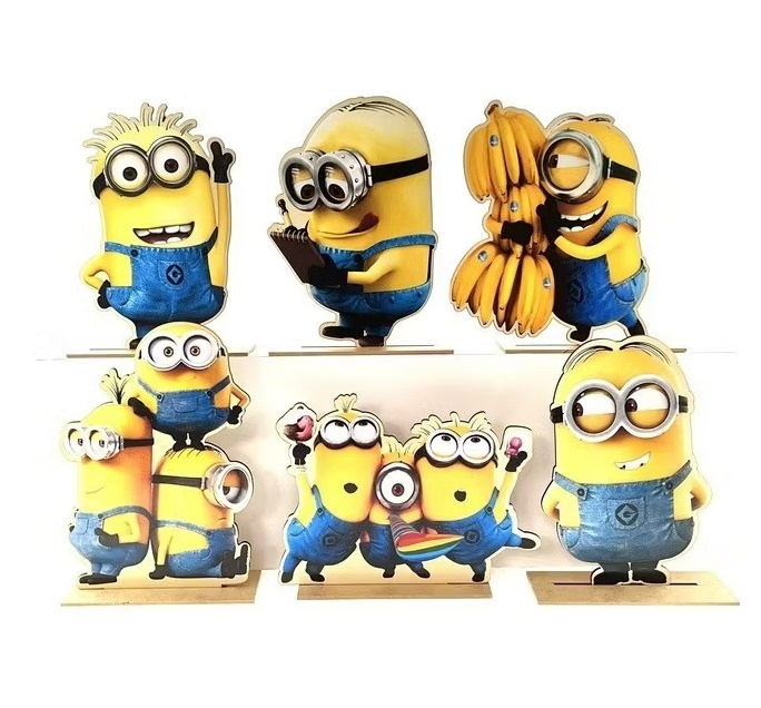 Minions - Kit 6 Displays de Mesa  - Cuca Maluca Festas