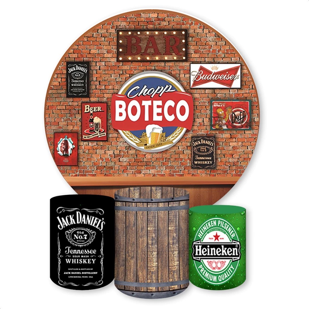 Boteco - Capas Painel Redondo + Cilindros - Cuca Maluca Festas