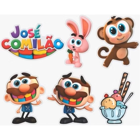 José Comilão - Kit 6 Displays de Mesa - Cuca Maluca Festas