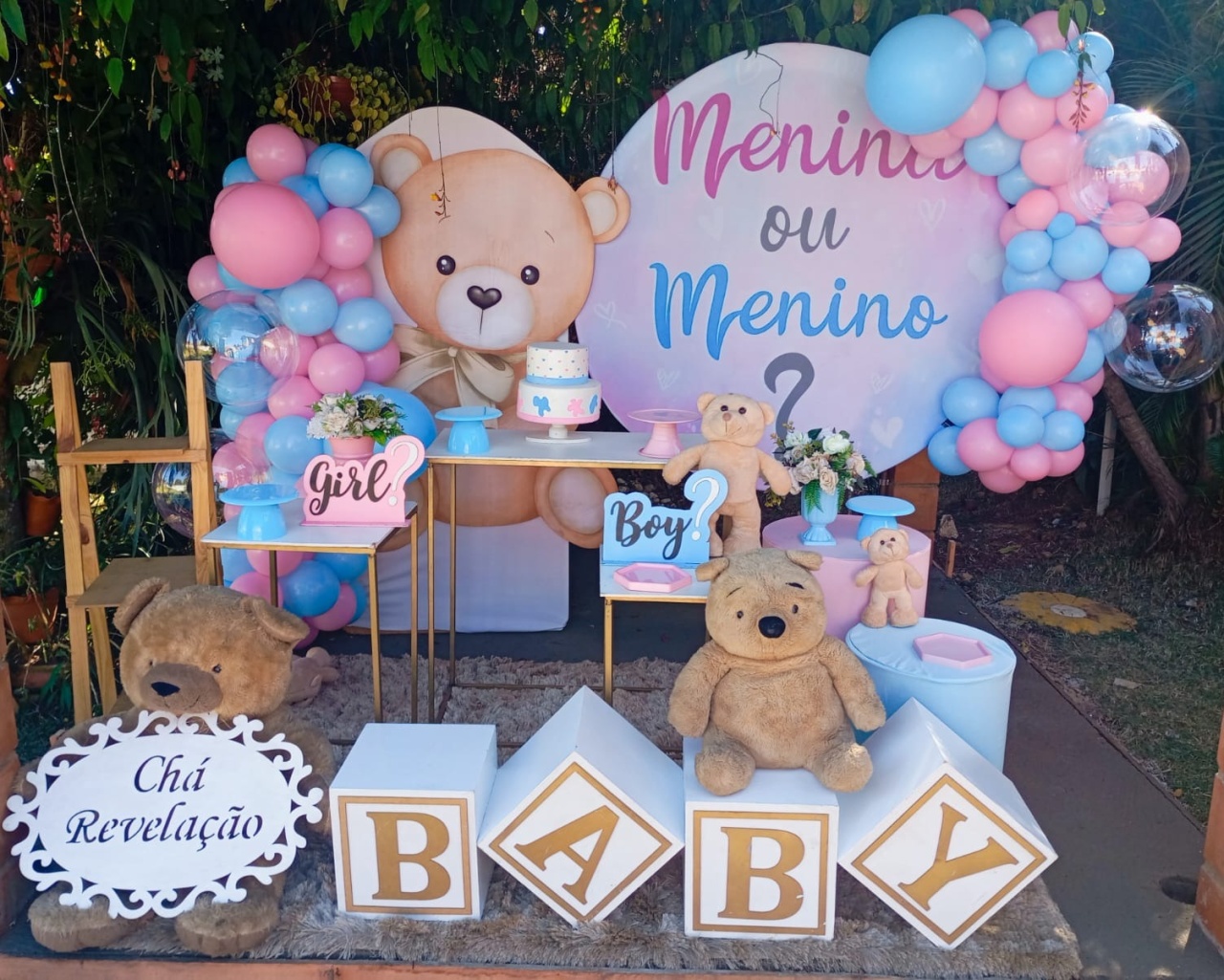 Chá de Bebê 05 - a Bela e a Fera Locação de decorações e brinquedos