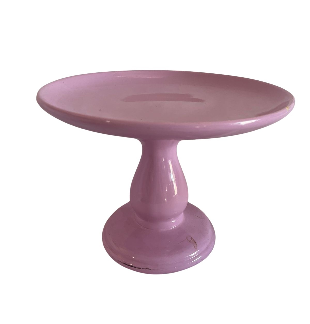 Bandeja Alta de Ceramica Lilás - Yolay decorações