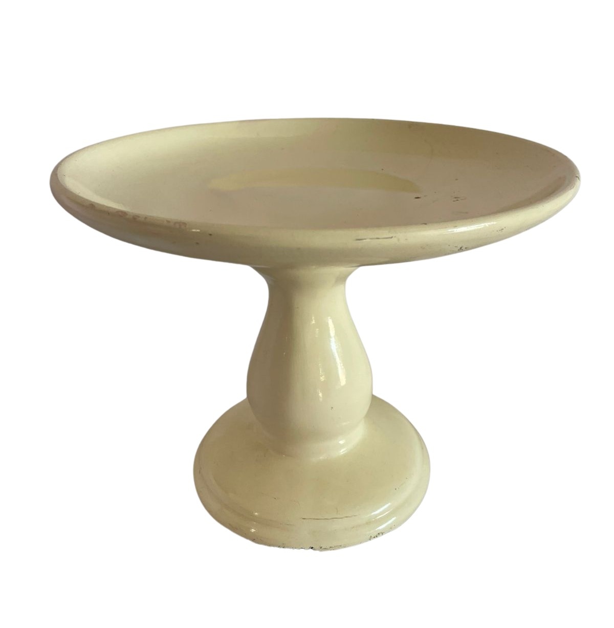 Bandeja Alta de Ceramica Amarelo - Yolay decorações