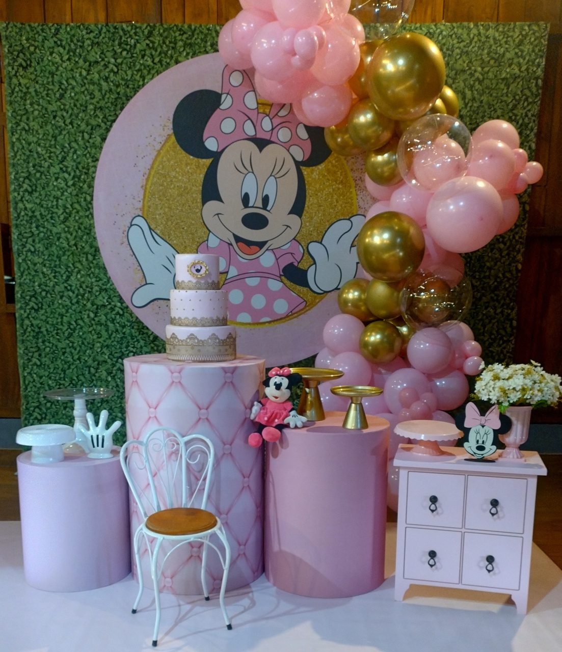 Kit Prata Minnie Rosa - ANGEL FESTAS 