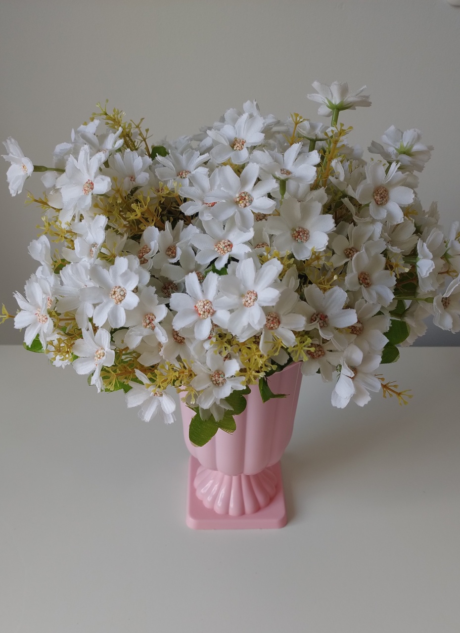 Vaso Rosa Bebê Com Flor - ANGEL FESTAS 