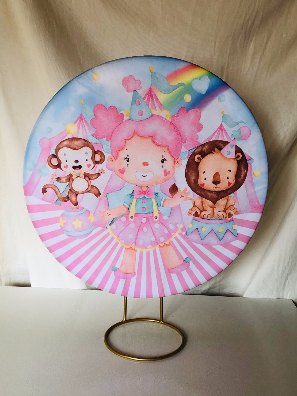 Painel Circo Rosa - Ray Ray Festas