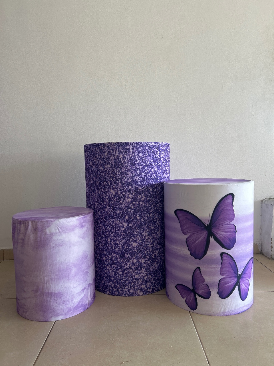 Capas Cilindro Borboleta Roxa  - Diana's Festas