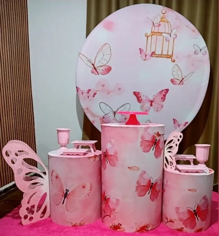 Borboleta Rosa  - Sua Festa Pegue e Monte