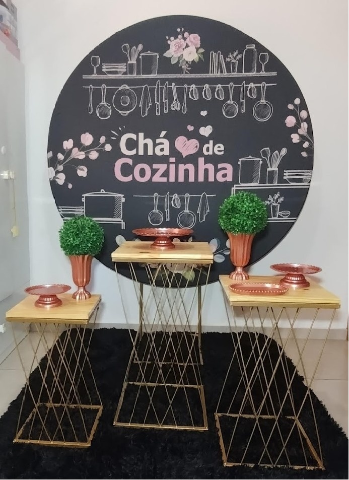 Chá de Cozinha  Mesas de Ferro - Sua Festa Pegue e Monte