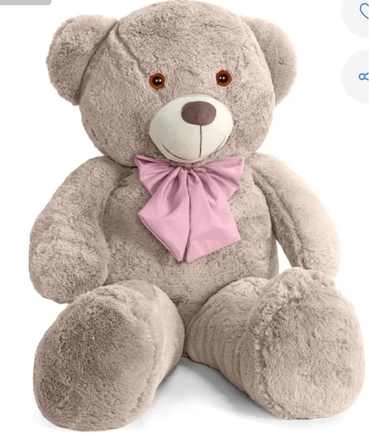 Urso Pelucia Teddy Gigante Cor Caqui - KI.FESTA.DECORACOES