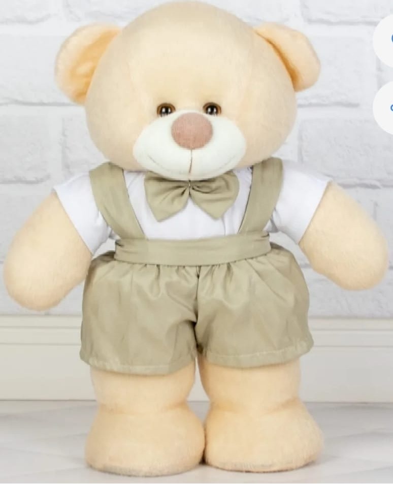 Urso Cha Revelaçao Menino 20Cm - KI.FESTA.DECORACOES