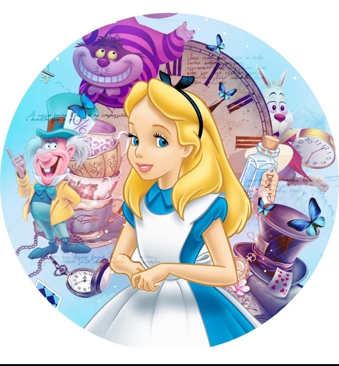 Painel Alice Pais da Maravilha 150X150 - KI.FESTA.DECORACOES