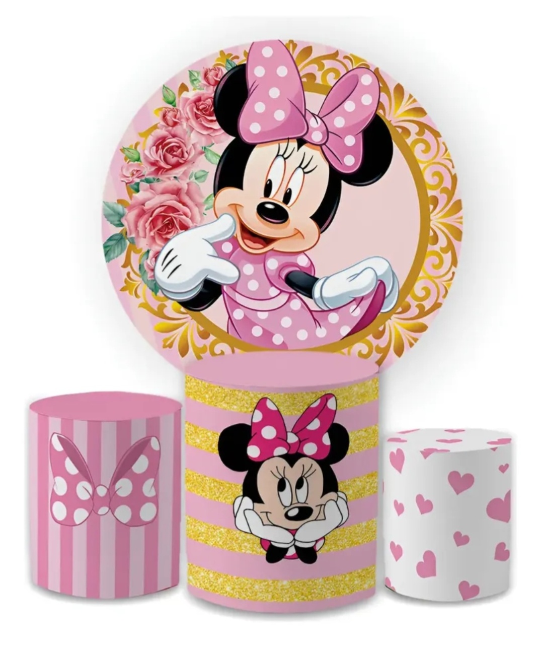 Painel Minie Bibi Rosa - KI.FESTA.DECORACOES