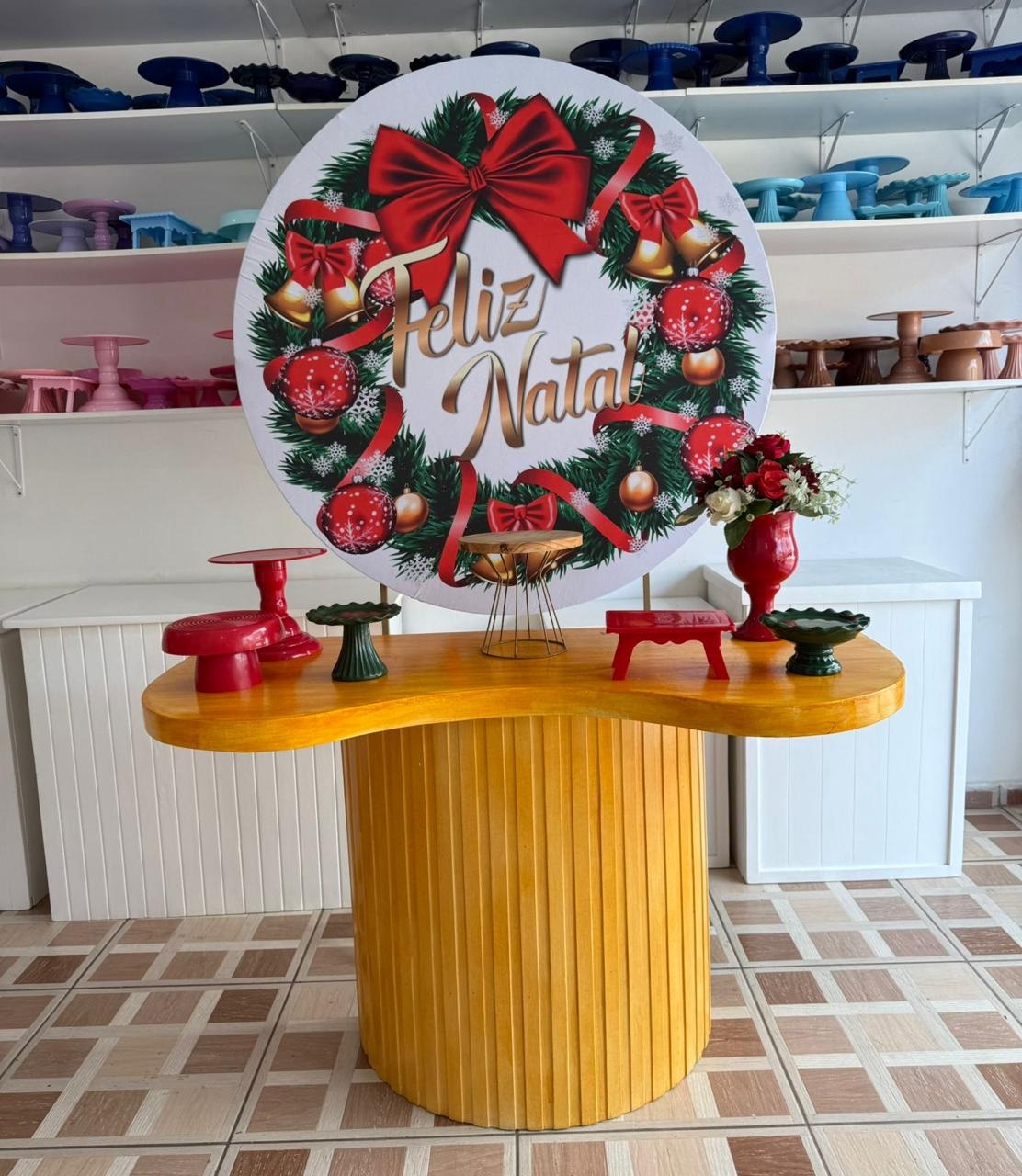 Feliz Natal Branco Mesa Rustica - Ingryd monteiro festas