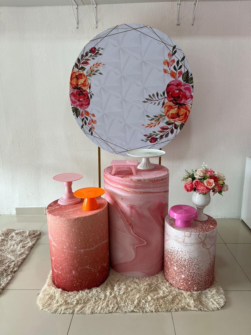 Adulto Floral Salmão  - Ingryd monteiro festas